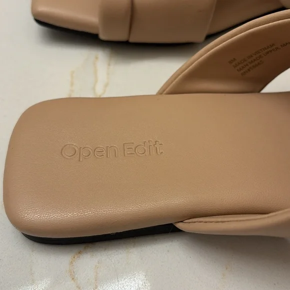 Open Edit size 8 Tan Women's Sandal slides EUC - Picture 6 of 10
